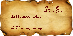 Szilvássy Edit névjegykártya