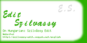 edit szilvassy business card